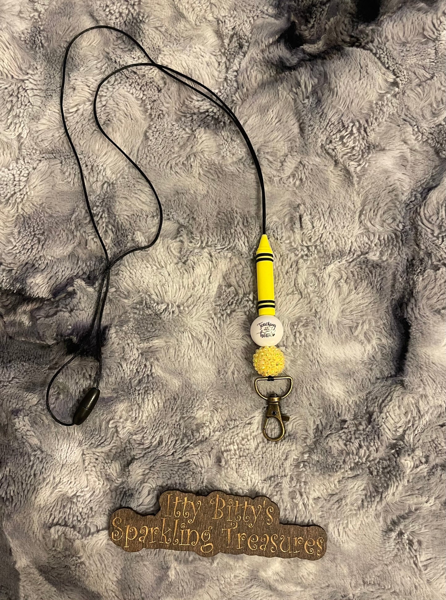 Yellow crayon lanyard