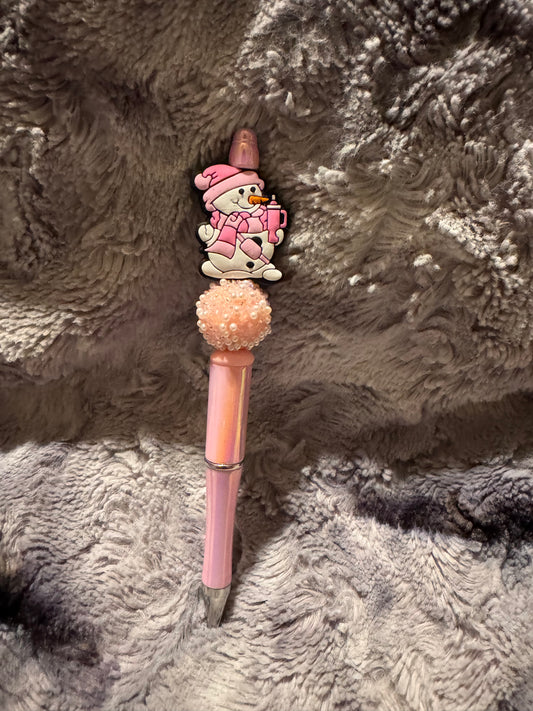 Pink snowman pen